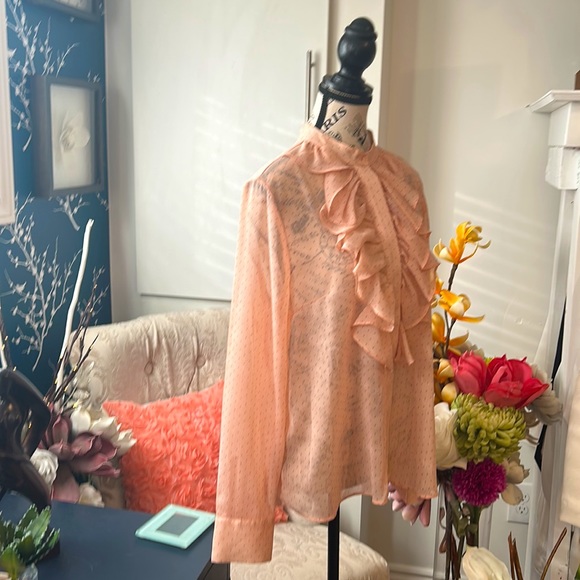 STUNNING H&M LIGHT PINK BLOUSE WITH TINY DOTS ALL OVER BNWT SIZE 10 - Picture 5 of 16